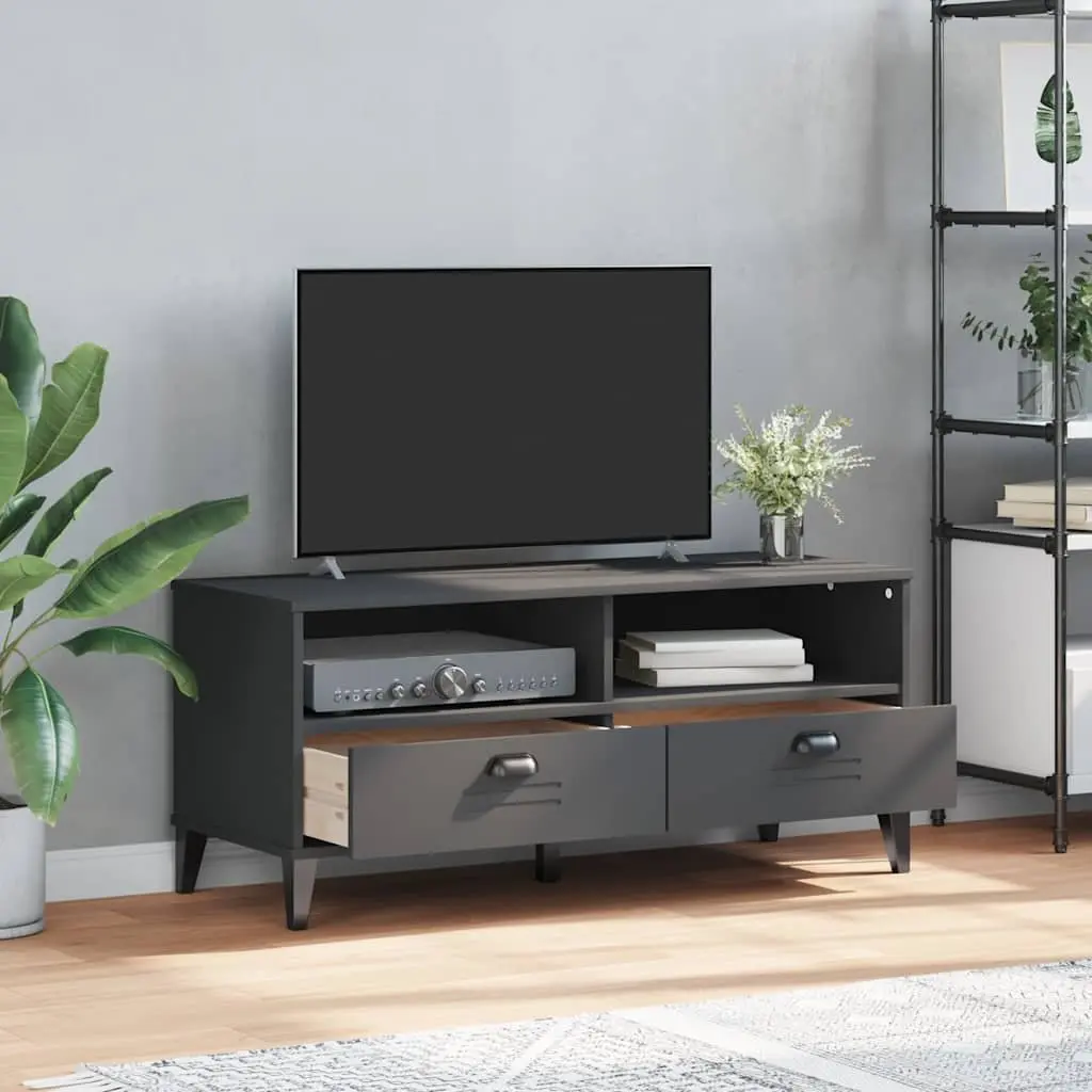 TV Cabinet Anthracite Grey Engineered Wood Media Storage Unit