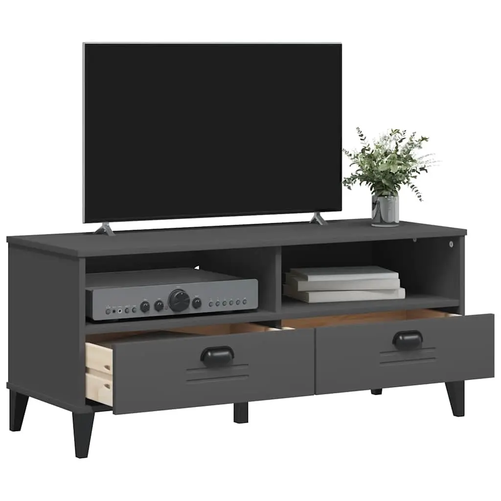 TV Cabinet Anthracite Grey Engineered Wood Media Storage Unit