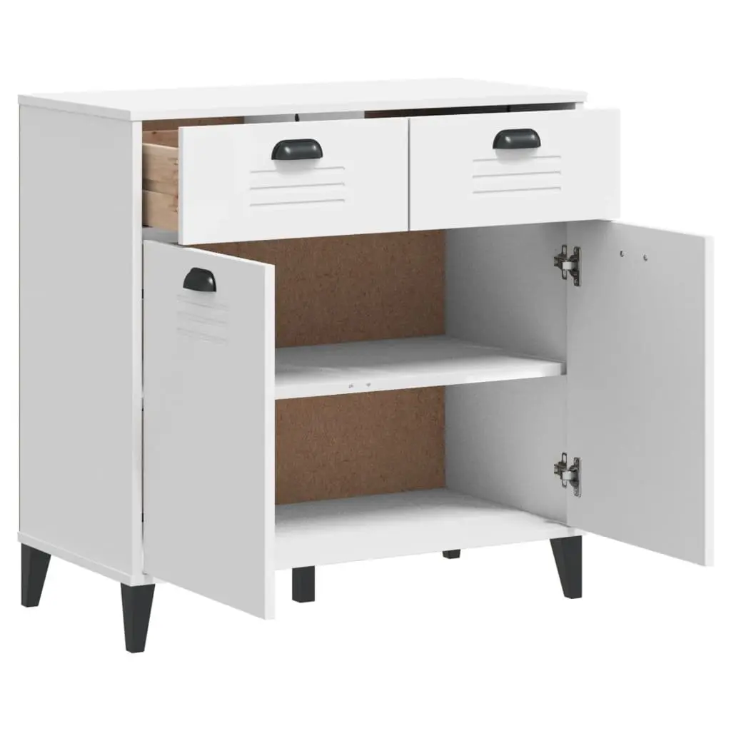 Sideboard White Industrial Design Storage Cabinet 80x40x80 cm Engineered Wood