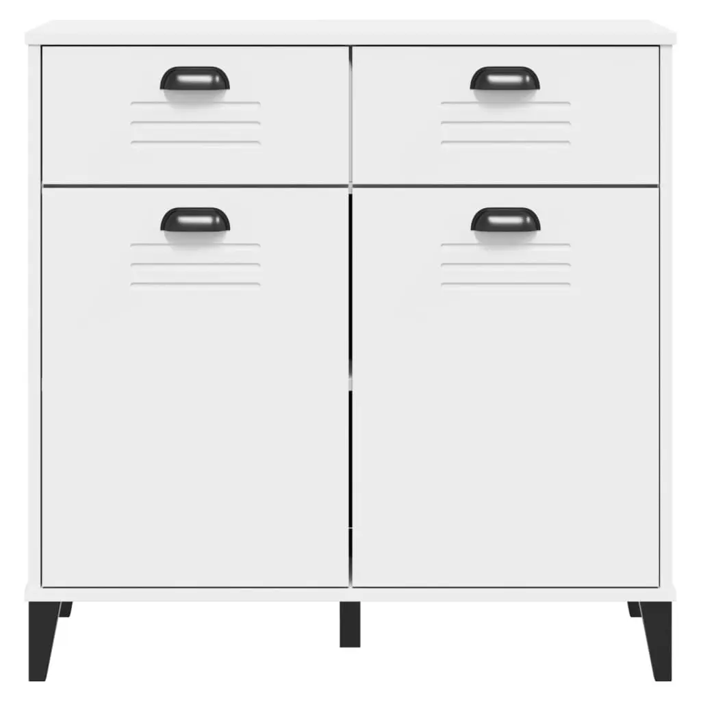 Sideboard White Industrial Design Storage Cabinet 80x40x80 cm Engineered Wood