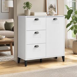 Sideboard White 80x40x80cm Industrial Design Cabinet Storage Buffet Hallway