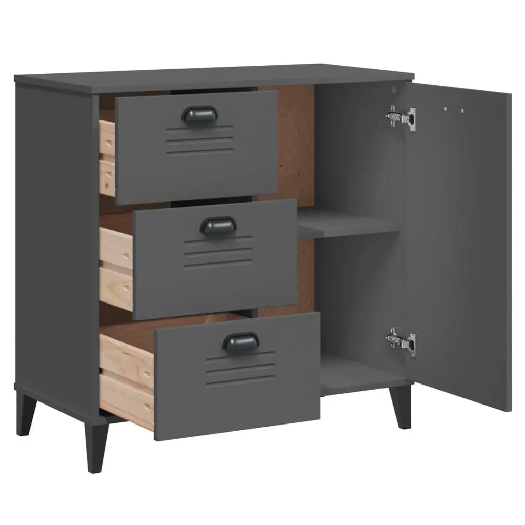 Sideboard Industrial Design Storage Cabinet Anthracite Grey 80x40x80cm Buffet