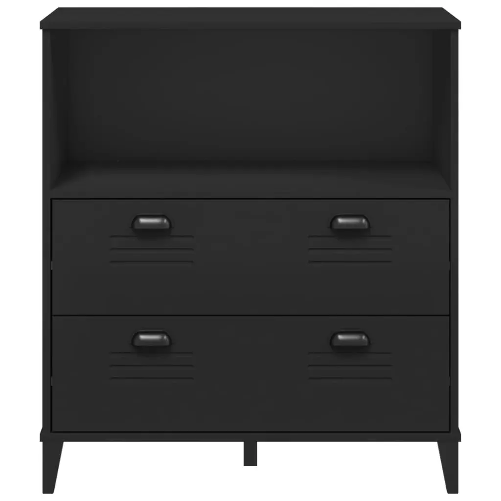Industrial Bookcase with Storage Cabinet Black 80x40x90cm