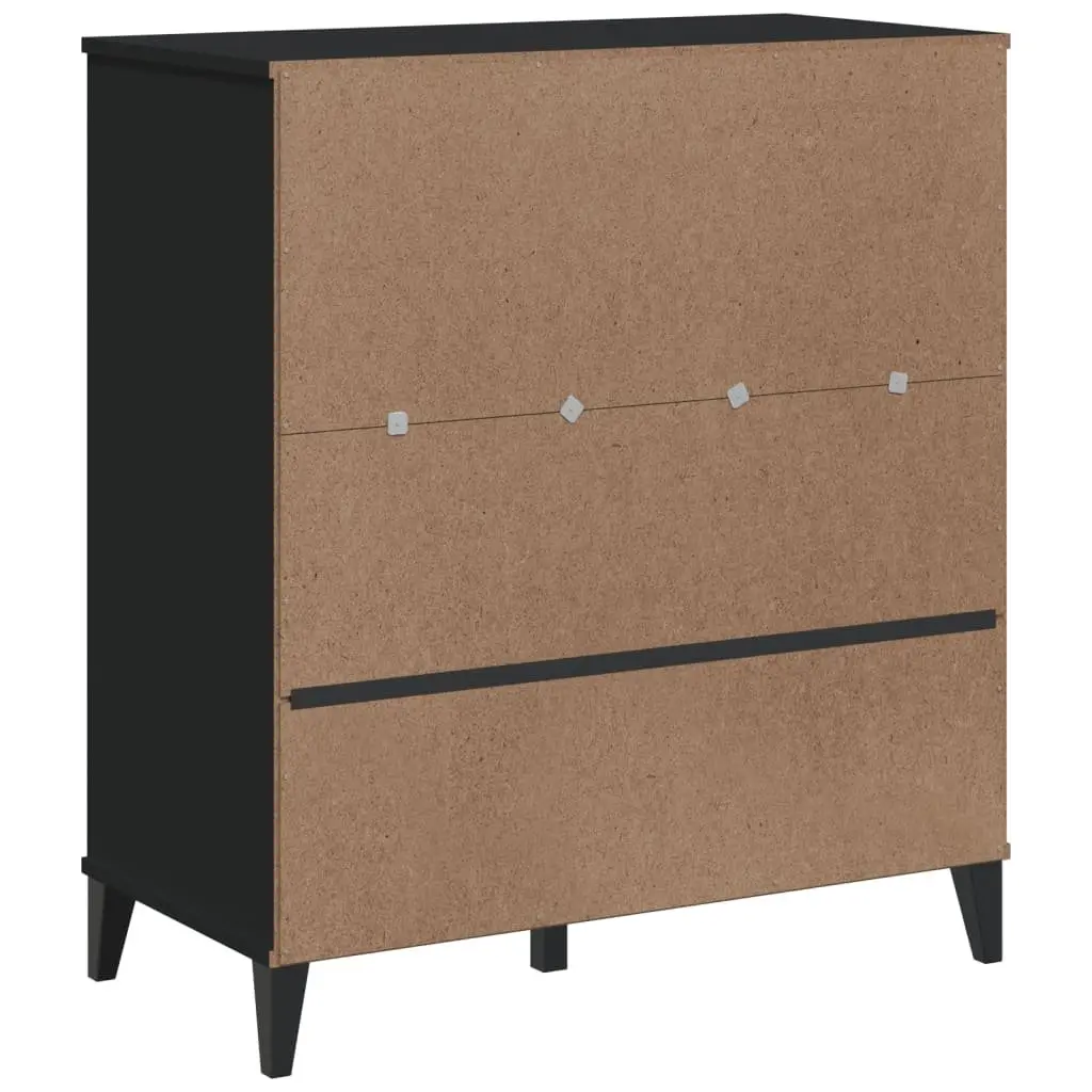 Industrial Bookcase with Storage Cabinet Black 80x40x90cm