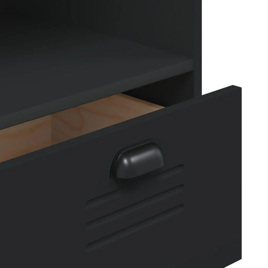 Industrial Bookcase with Storage Cabinet Black 80x40x90cm
