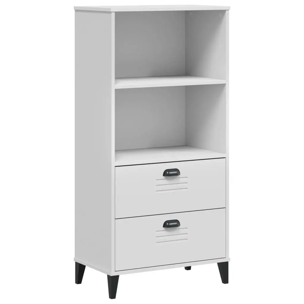 Bookcase White 60x35x123 cm Industrial Design Storage Shelf Engineered Wood