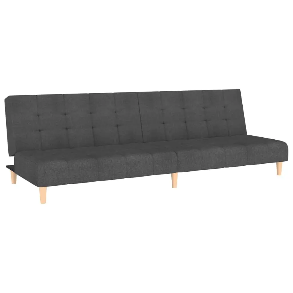2-Seater Sofa Bed Grey Fabric Convertible Day Bed