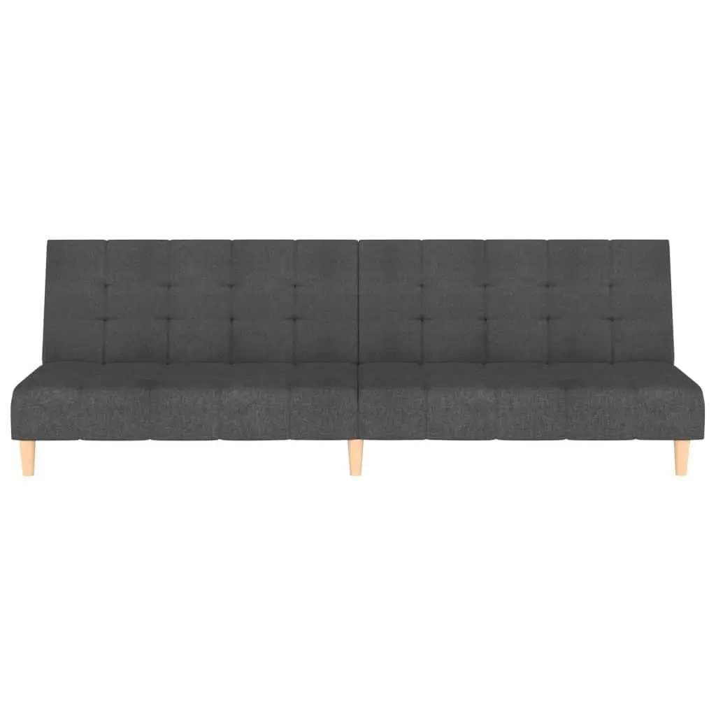2-Seater Sofa Bed Grey Fabric Convertible Day Bed