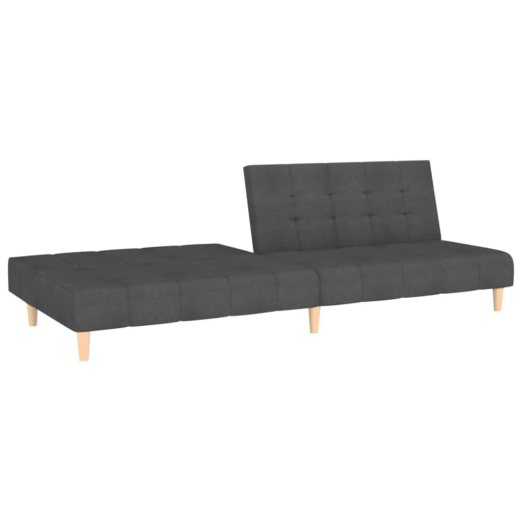 2-Seater Sofa Bed Grey Fabric Convertible Day Bed