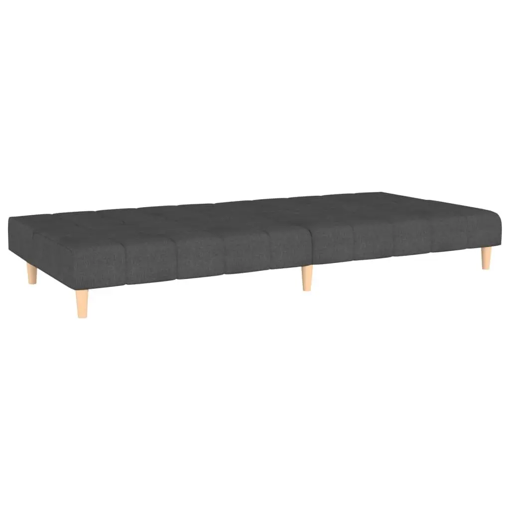 2-Seater Sofa Bed Grey Fabric Convertible Day Bed