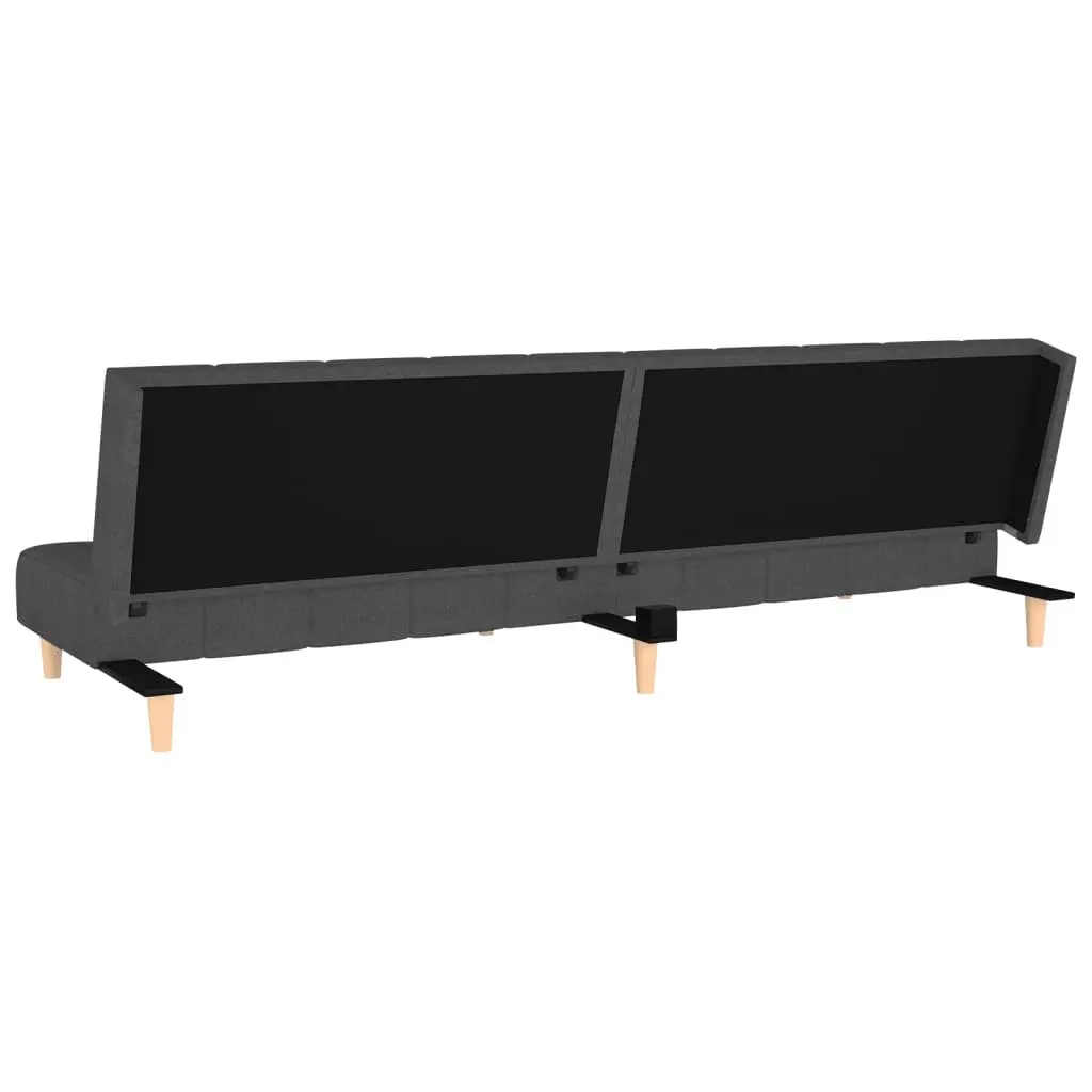 2-Seater Sofa Bed Grey Fabric Convertible Day Bed