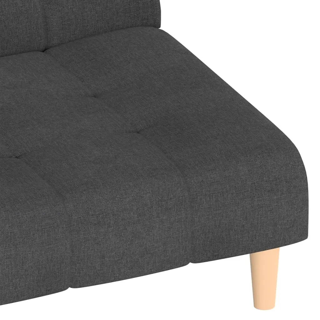 2-Seater Sofa Bed Grey Fabric Convertible Day Bed