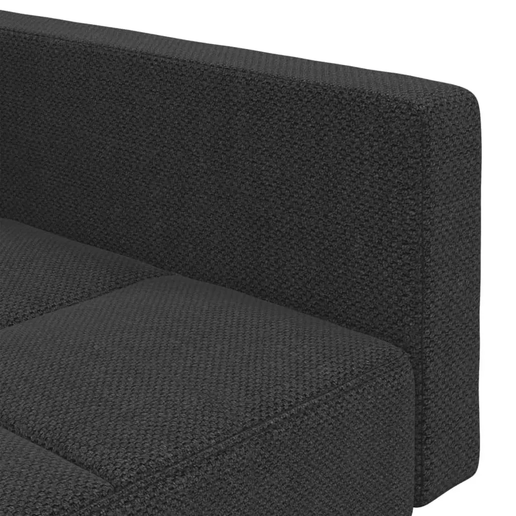 Convertible Sofa Bed Grey Fabric 2-Seater with Adjustable Backrests and Pillows