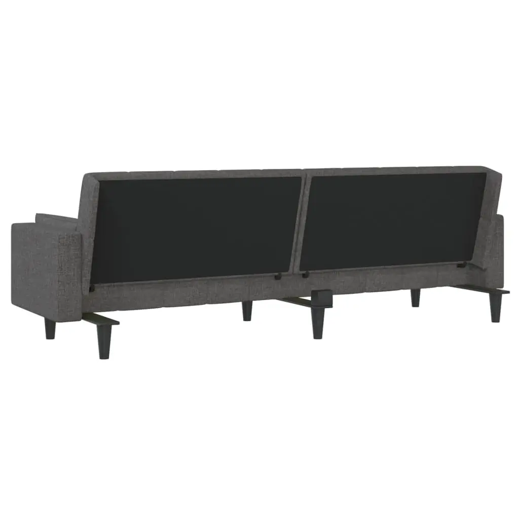 2-Seater Grey Sofa Bed with Pillows
