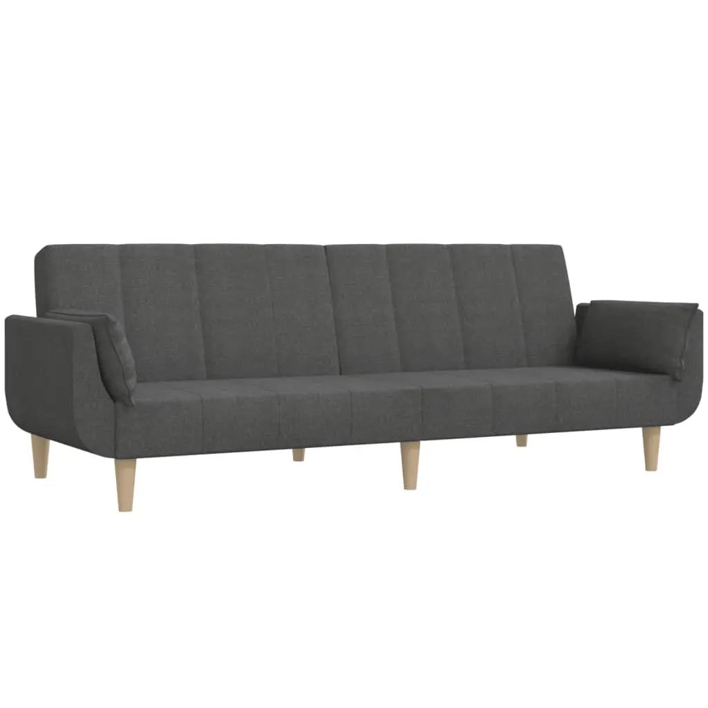 2-Seater Sofa Bed in Grey Fabric