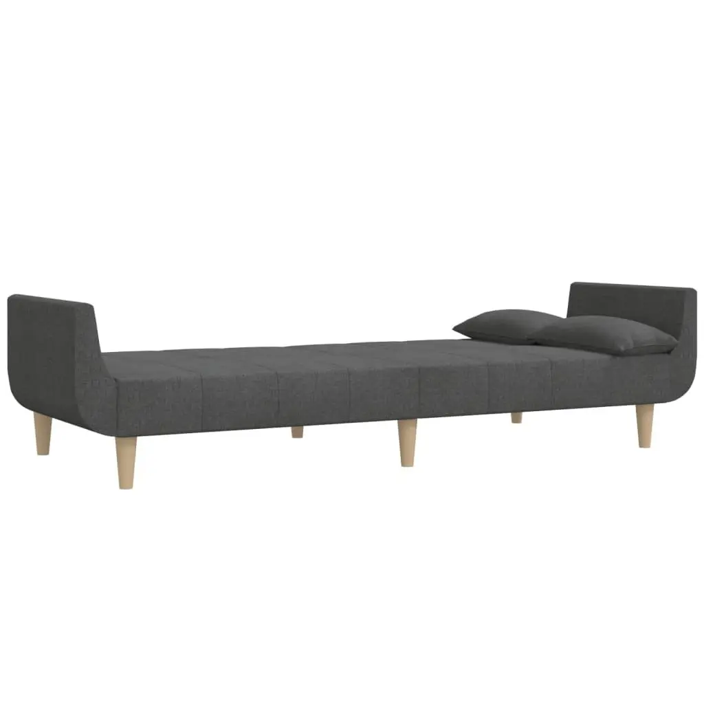 2-Seater Sofa Bed in Grey Fabric