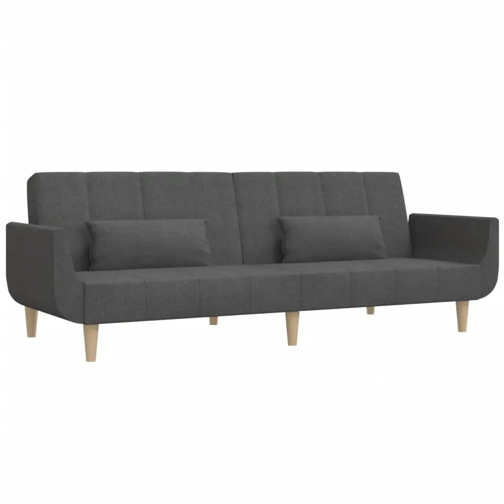 2-Seater Sofa Bed in Grey Fabric