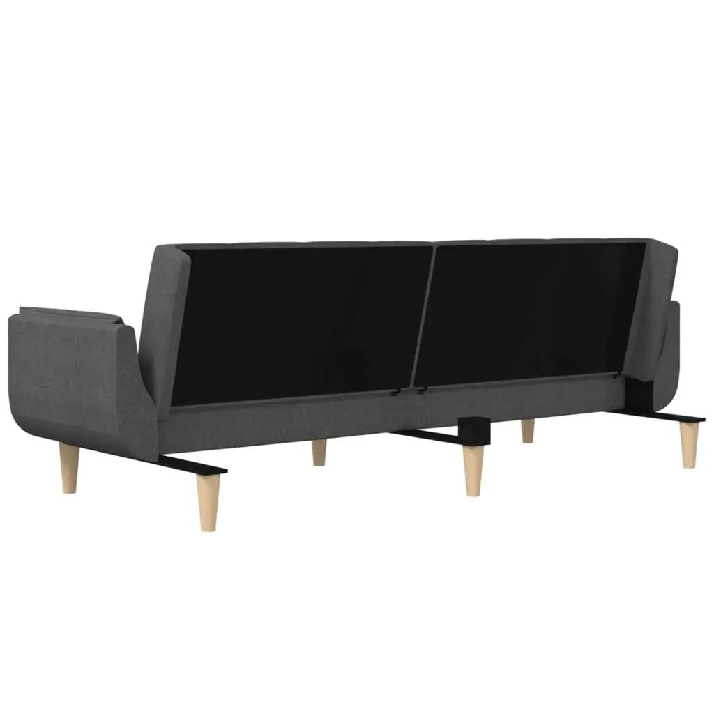 2-Seater Sofa Bed in Grey Fabric