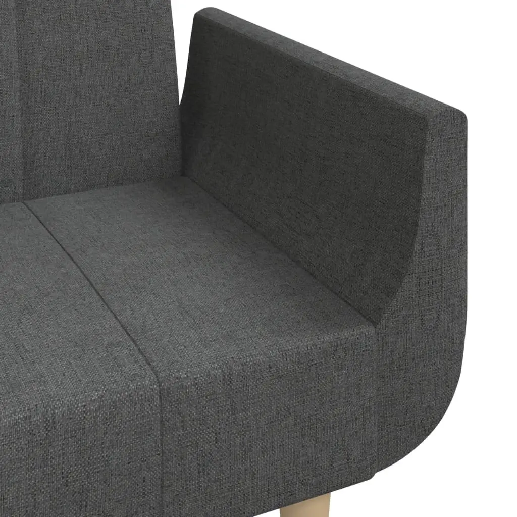 2-Seater Sofa Bed in Grey Fabric