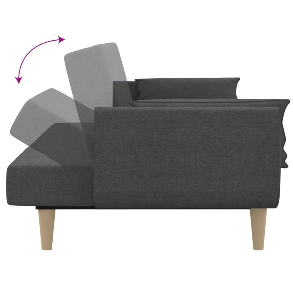 2-Seater Sofa Bed in Grey Fabric