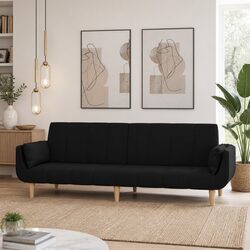 Your Friendly 2-Seater Black Fabric Sofa Bed