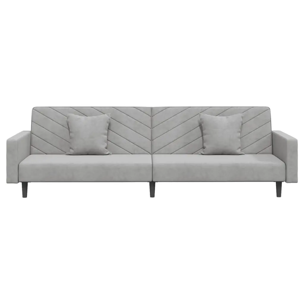 Grey Velvet Sofa Bed for Guests