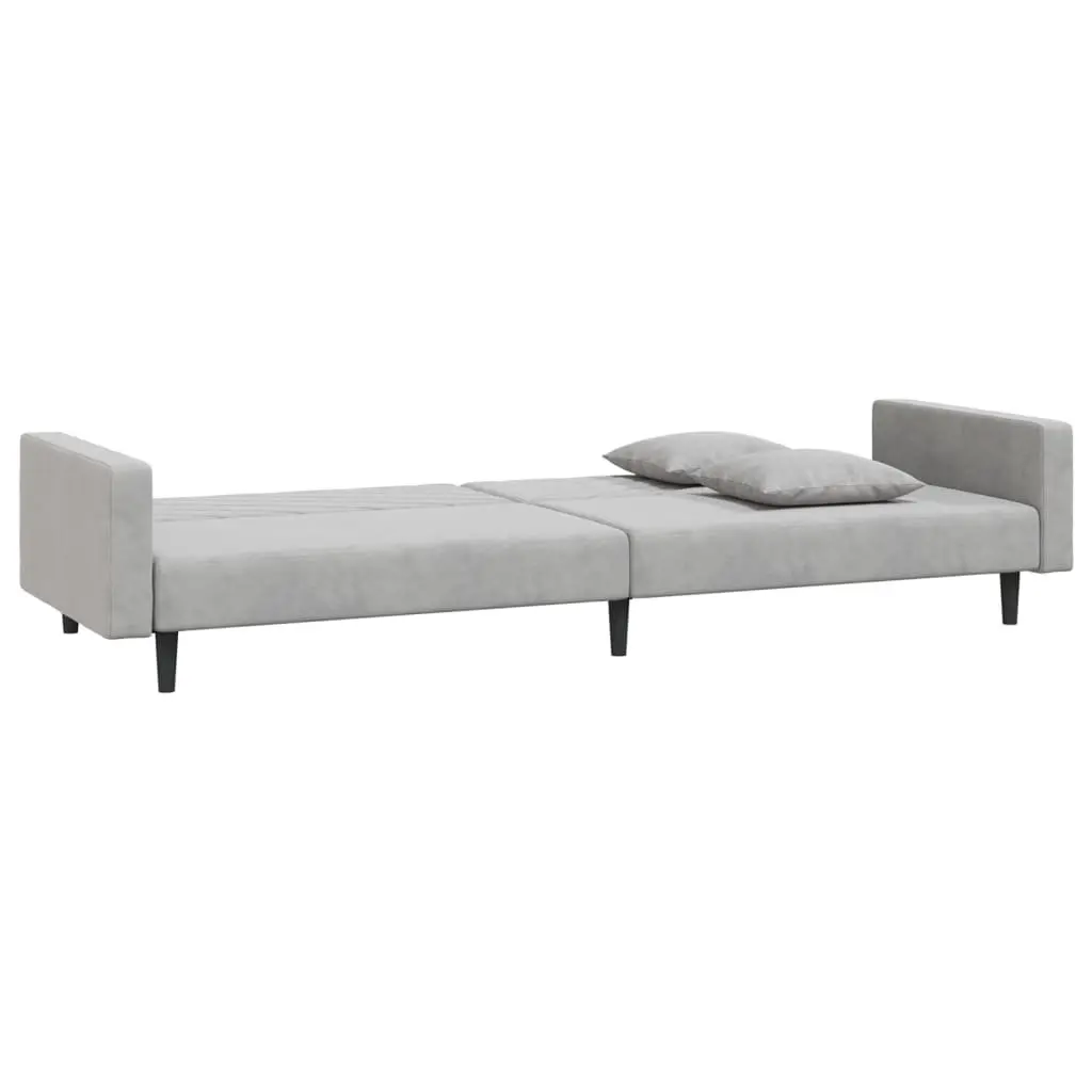 Grey Velvet Sofa Bed for Guests