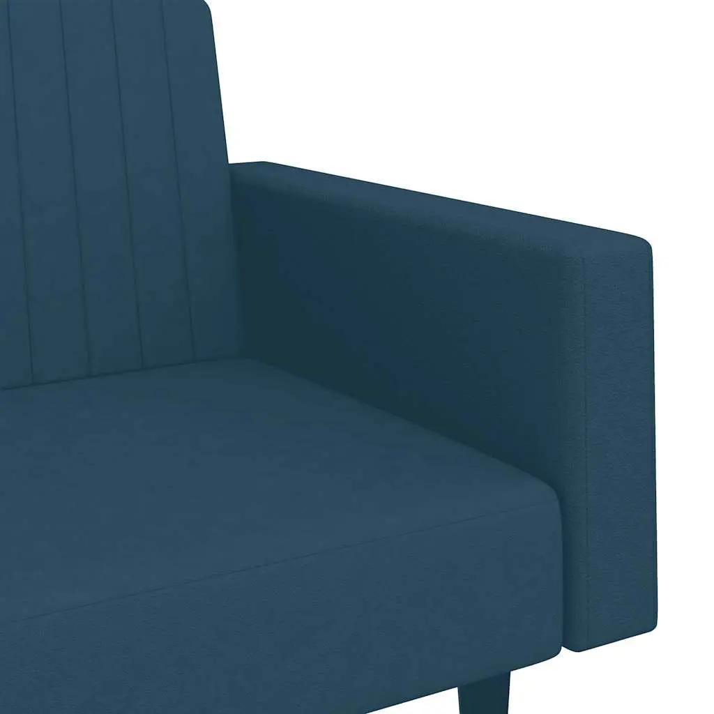 2-Seater Sofa Bed Convertible Blue Velvet Sleeper Couch
