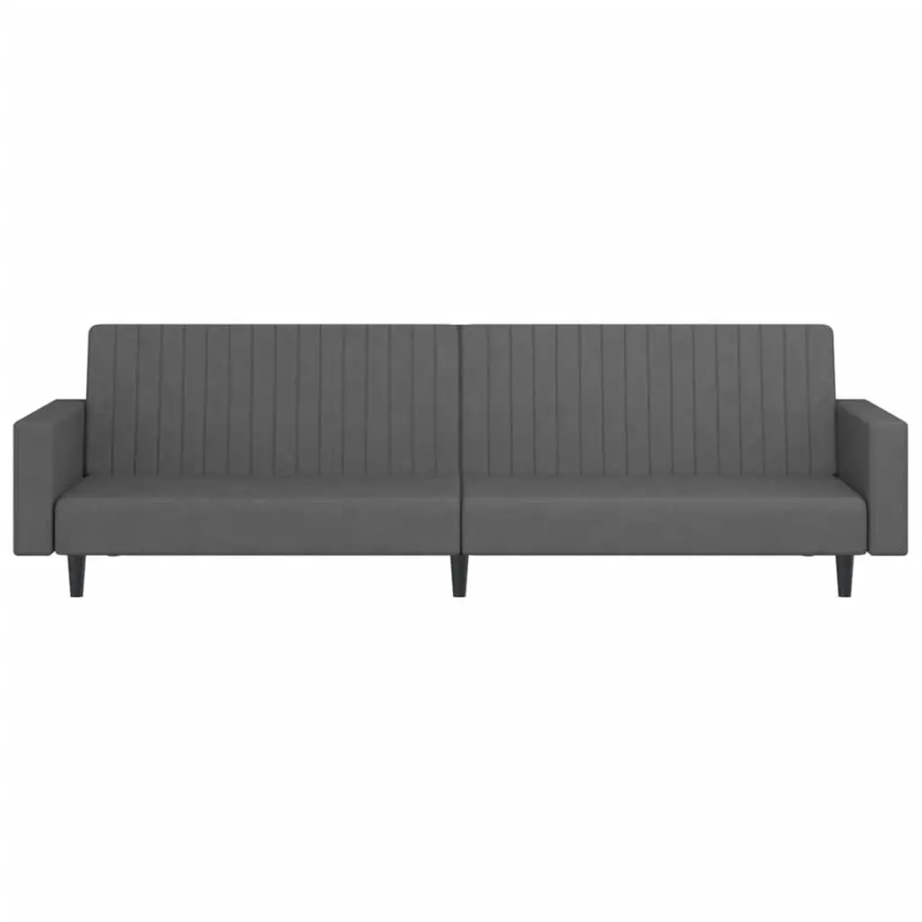 Sofa Bed Convertible Grey Velvet 2-Seater Day Bed