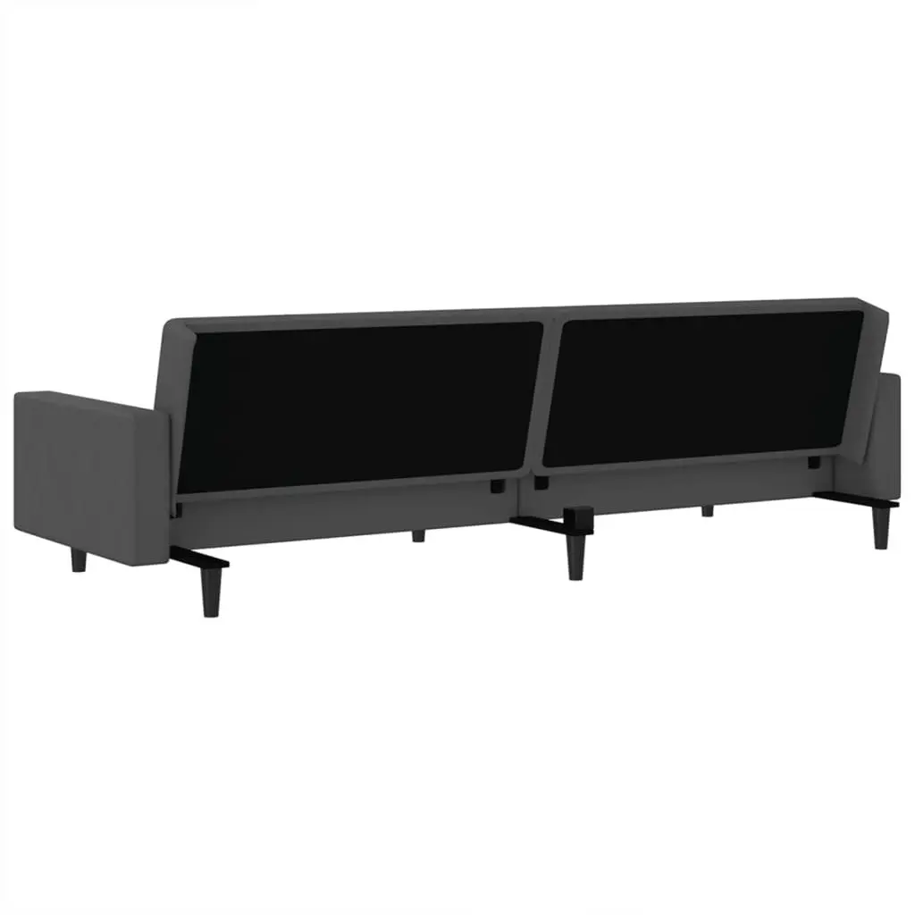 Sofa Bed Convertible Grey Velvet 2-Seater Day Bed