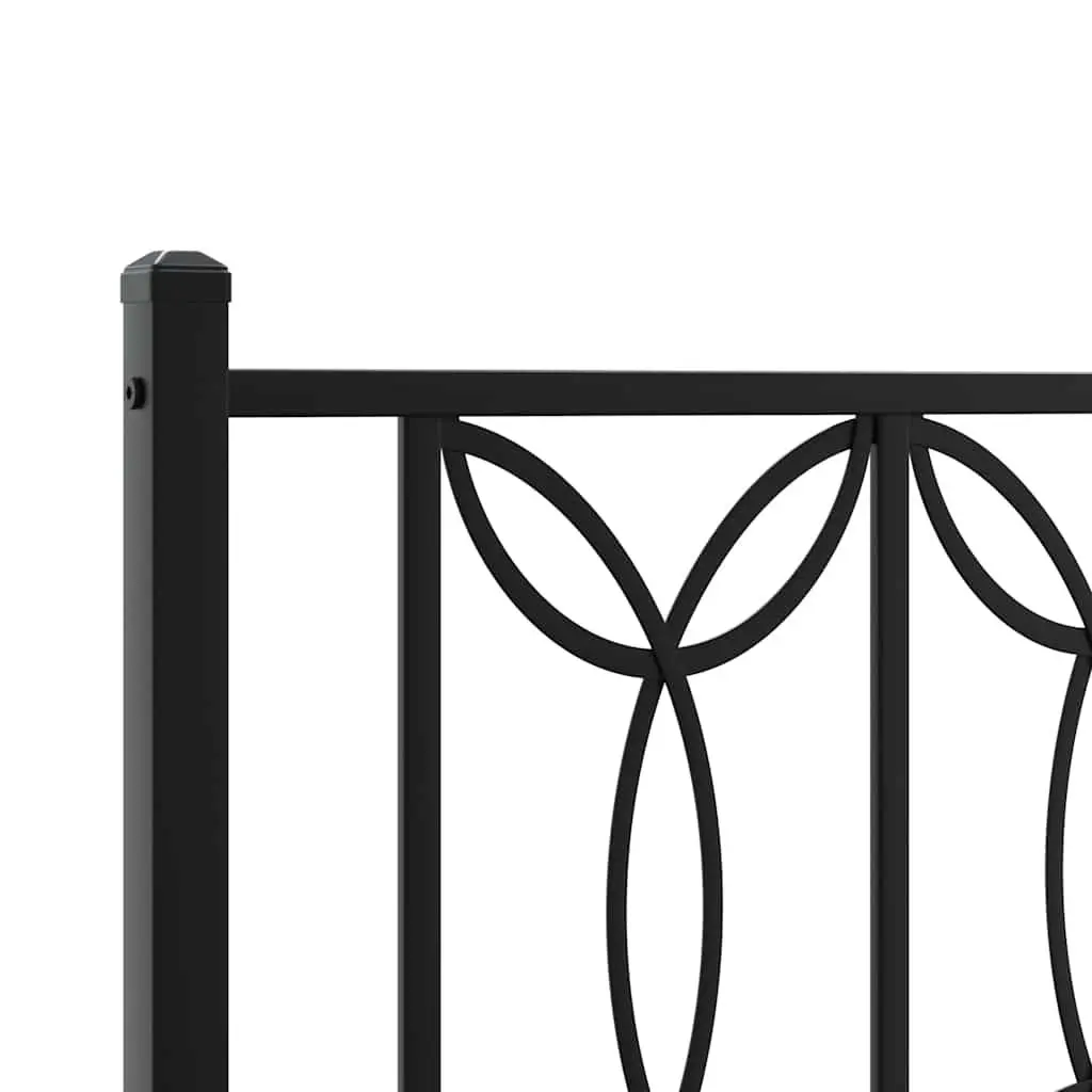Metal Bed Frame Slatted Base Black 90x190cm