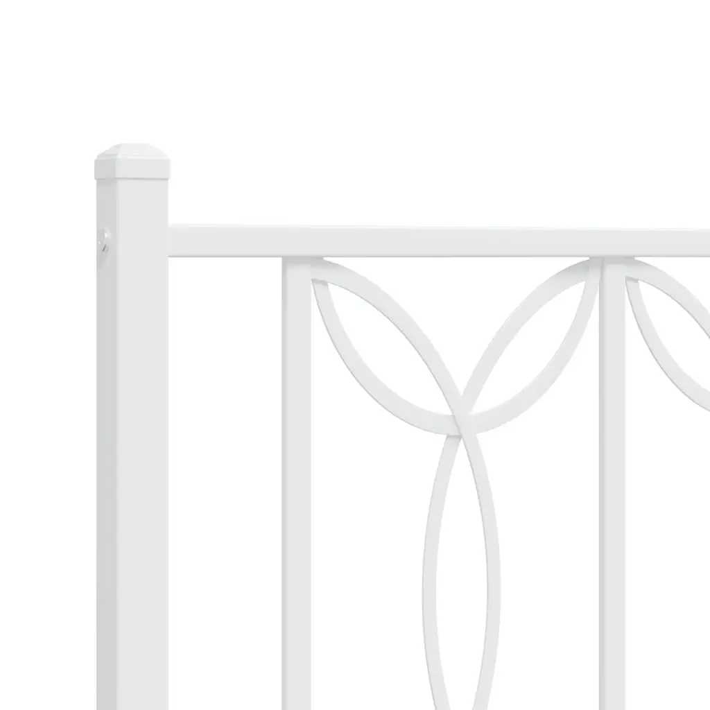 Metal Bed Frame King Single Slatted Base 107x203 cm White