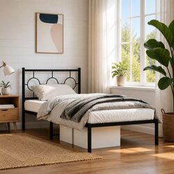 Your New Black Metal Bed Frame 90x190 cm Awaits