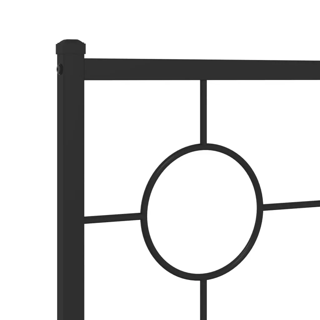 Black Metal Bed Frame 90x190cm with Headboard and Under Bed Storage Space