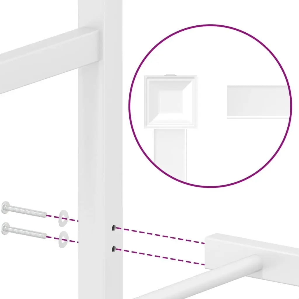 Metal Bed Frame Slatted Base 150x200 cm White