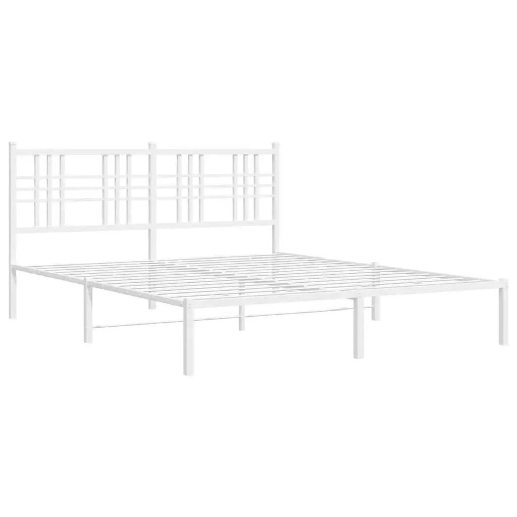 White Metal Bed Frame 150x200 cm