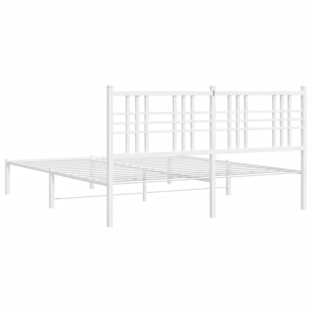 White Metal Bed Frame 150x200 cm