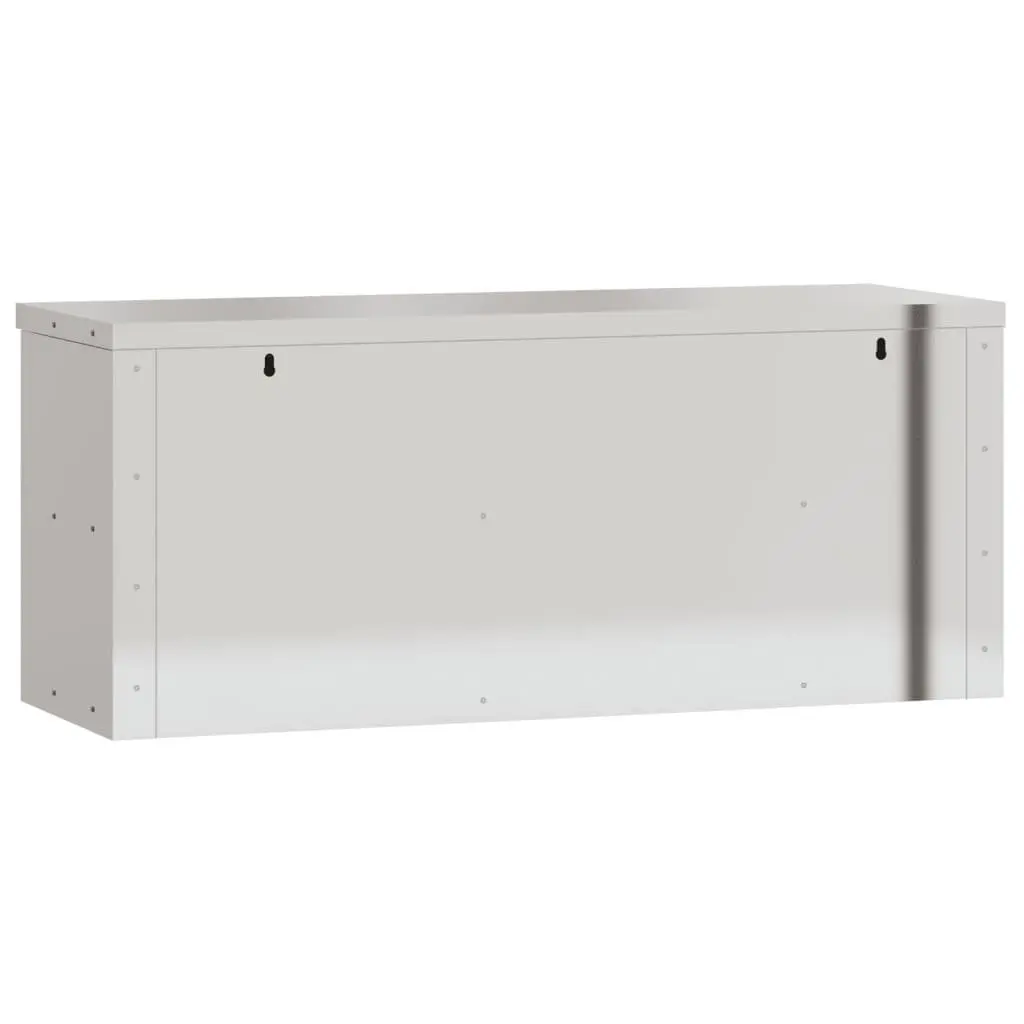Stainless Steel Kitchen Wall Cabinet Sliding Doors Food Storage Commercial