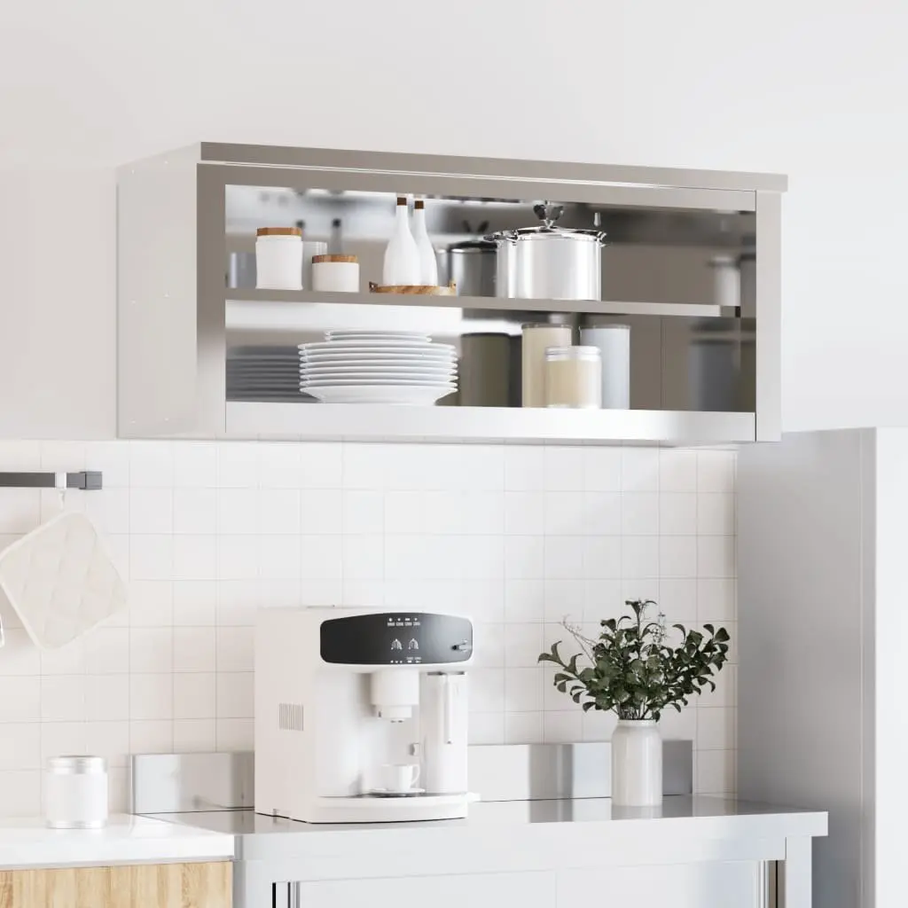 Stainless Steel Kitchen Wall Cabinet with Shelf Commercial Food Storage