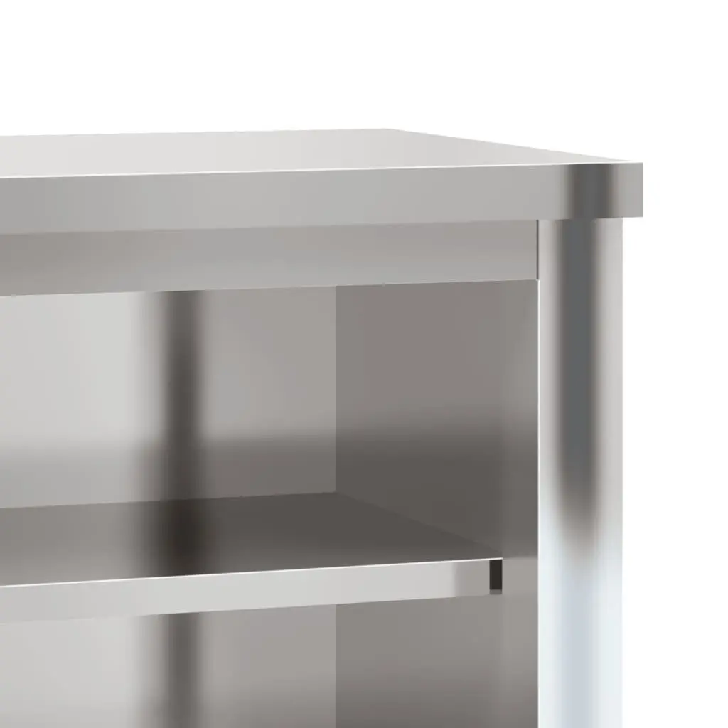 Stainless Steel Wall-Mounted Kitchen Cabinet with Shelves for Food Storage