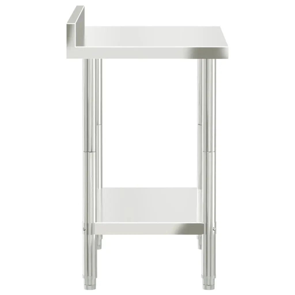 Stainless Steel Kitchen Work Table with Backsplash and Shelf for Food Prep