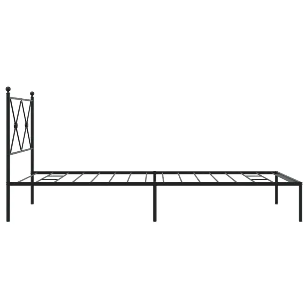 Metal Bed Frame Black King Single 107x203cm Steel Slats Headboard