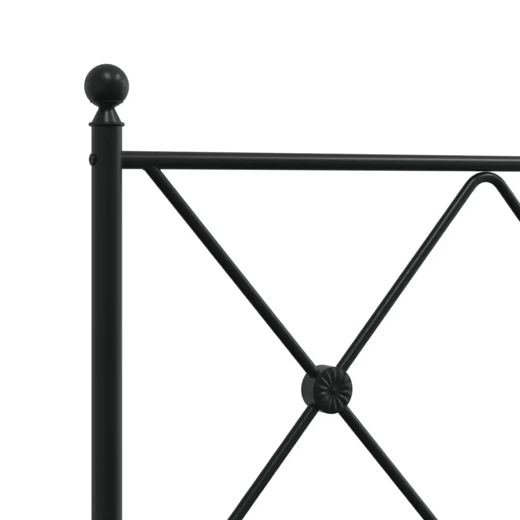 Metal Bed Frame Black King Single 107x203cm Steel Slats Headboard