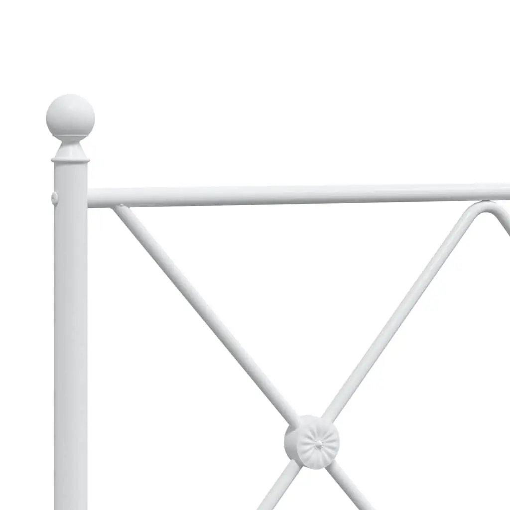 Metal Bed Frame 90x190 cm with Headboard Storage Space White Slatted Base