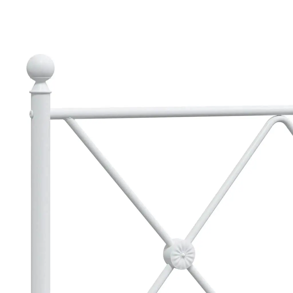 Metal Bed Frame King Single Powder-coated Steel 107x203 cm White
