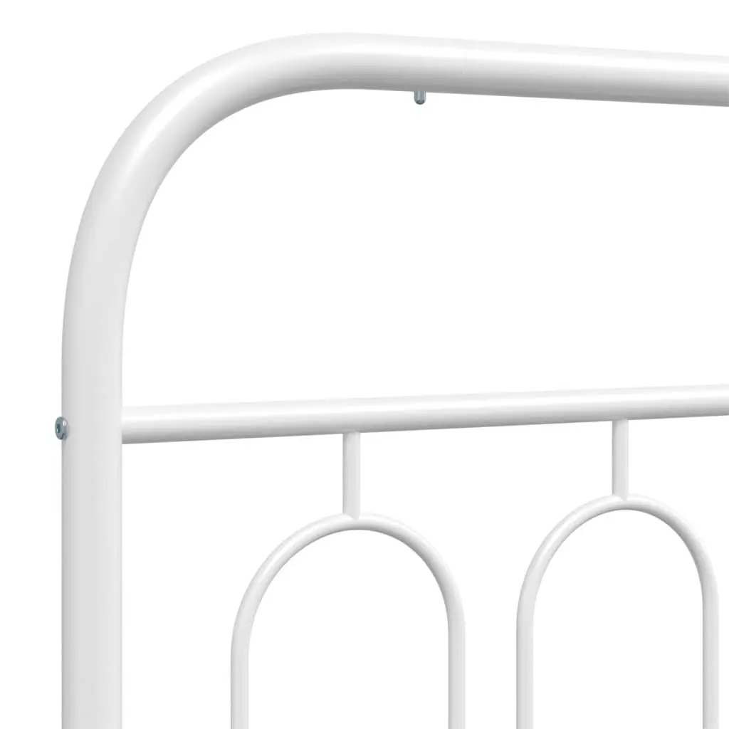 Metal Bed Frame King Single White Steel Slats Headboard 107x203 cm