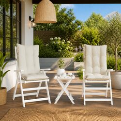 Cozy Highback Chair Cushions 2 pcs Cream for Your Space