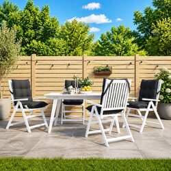 Low Back Chair Cushions 4 Pack Anthracite Oxford Fabric Outdoor Indoor Seating