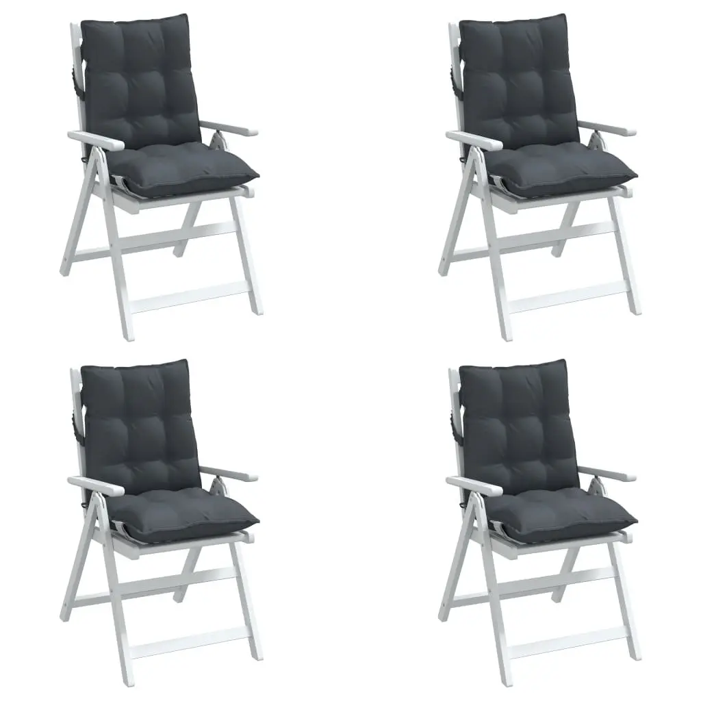 Low Back Chair Cushions Anthracite Oxford Fabric 50 x 100 cm 4 Piece