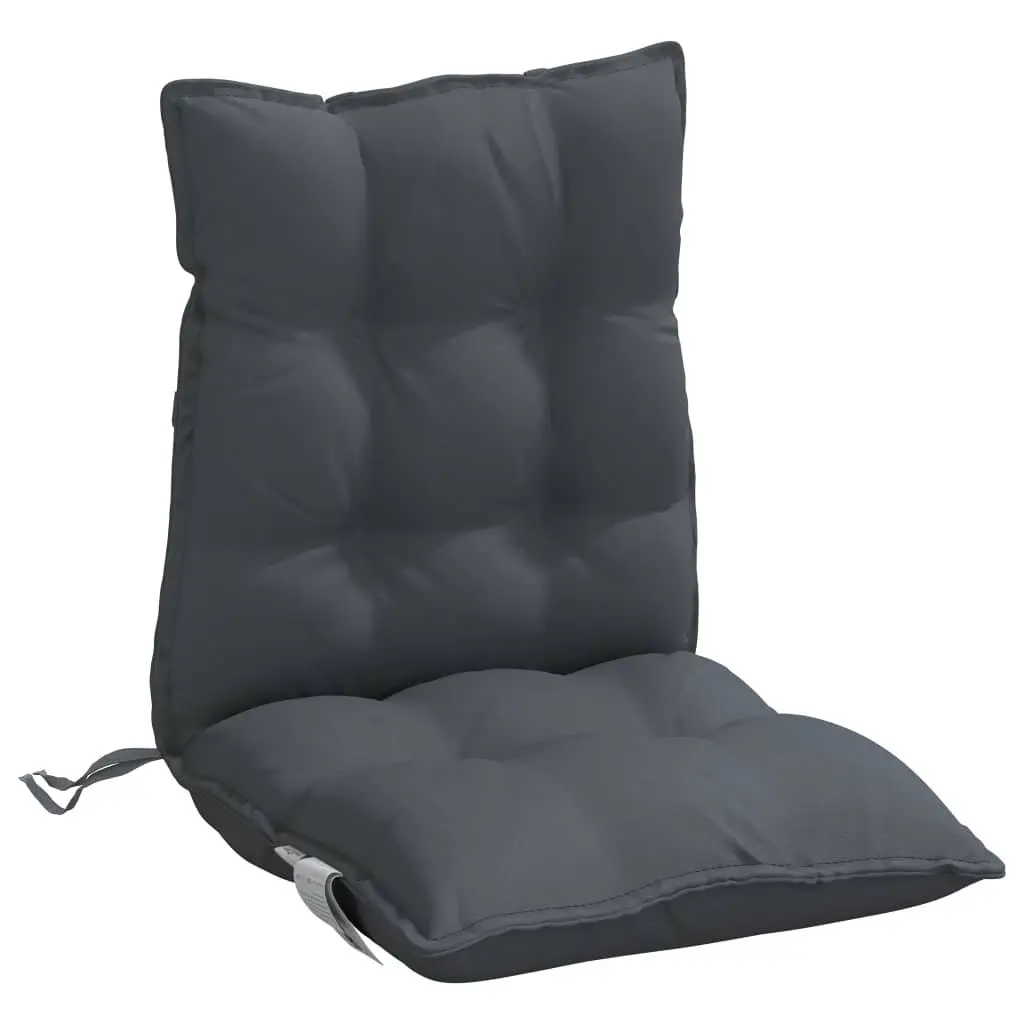 Low Back Chair Cushions Anthracite Oxford Fabric 50 x 100 cm 4 Piece